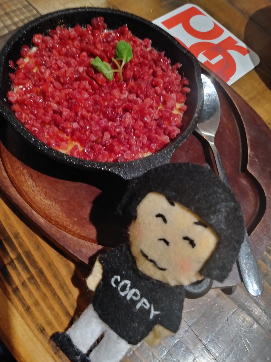 コピサーのオフ会でコッピーにシュラスコやスイーツをごちそうになりました～肉も焼きパインもブリュレも美味しいこと！お言葉もサインもいただいてコッピーやコピサーに加入してなかったら出会えなかった面々といろんな雑談できたの最高でしたっ　コッピー皆さんありがとうございます！！大満足な休日