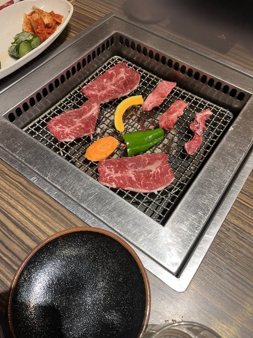 おつかれさまでした
肉を焼きました、人と
珍しく、感謝 