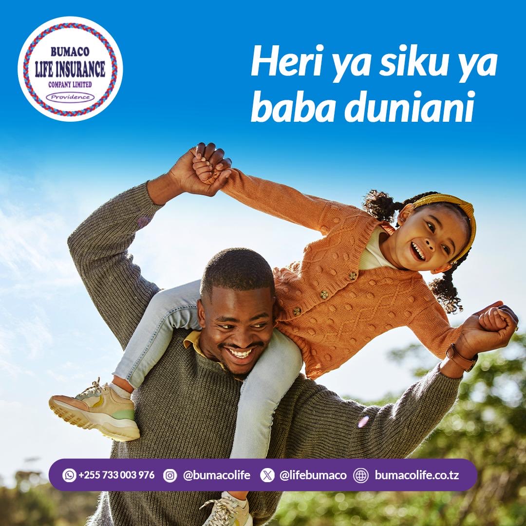 LifeBumaco's tweet photo. Heri ya Siku ya Baba Duniani #FathersDay … onyesha upendo wa familia yako kwa vitendo - kata #Bima ya #Maisha kwa ajili ya elimu na future ya watoto wako. 

#Bima https://t.co/6KZKgsotcL