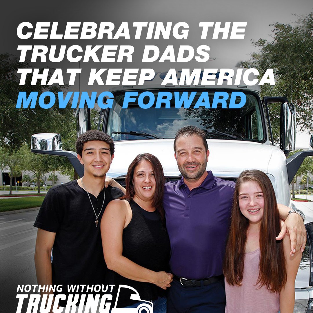 This #FathersDay, let's celebrate the dads in the #trucking industry. From their sacrifices of time away from home to their unwavering dedication to getting the job done, let's show our support and join us in honoring all the dads on the road. #NothingWithoutTrucking