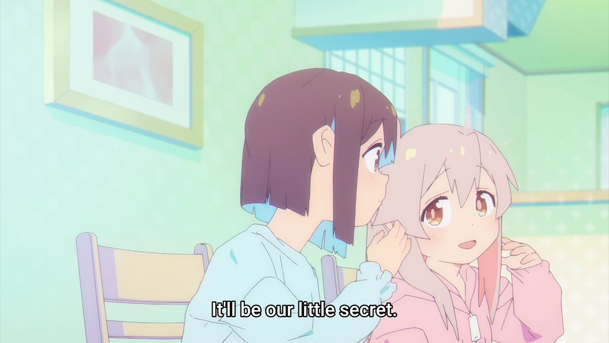 Opposed to how Asahi blames her tossing and turning on the pillow-flipping  spirit, Mahiro accepts responsibility for Momiji's bed-wetting accident, image size:1200x675