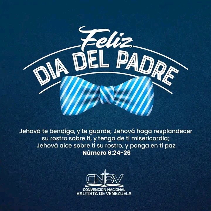 “En este Día del Padre, la Convención Nacional Bautista de Venezuela se une en celebración y gratitud por todos los padres que con amor y dedicación reflejan el carácter de nuestro Padre celestial. 
<a href="/uvambel/">UVAMBEL</a> #somosbautistas #IglesiaBautista
