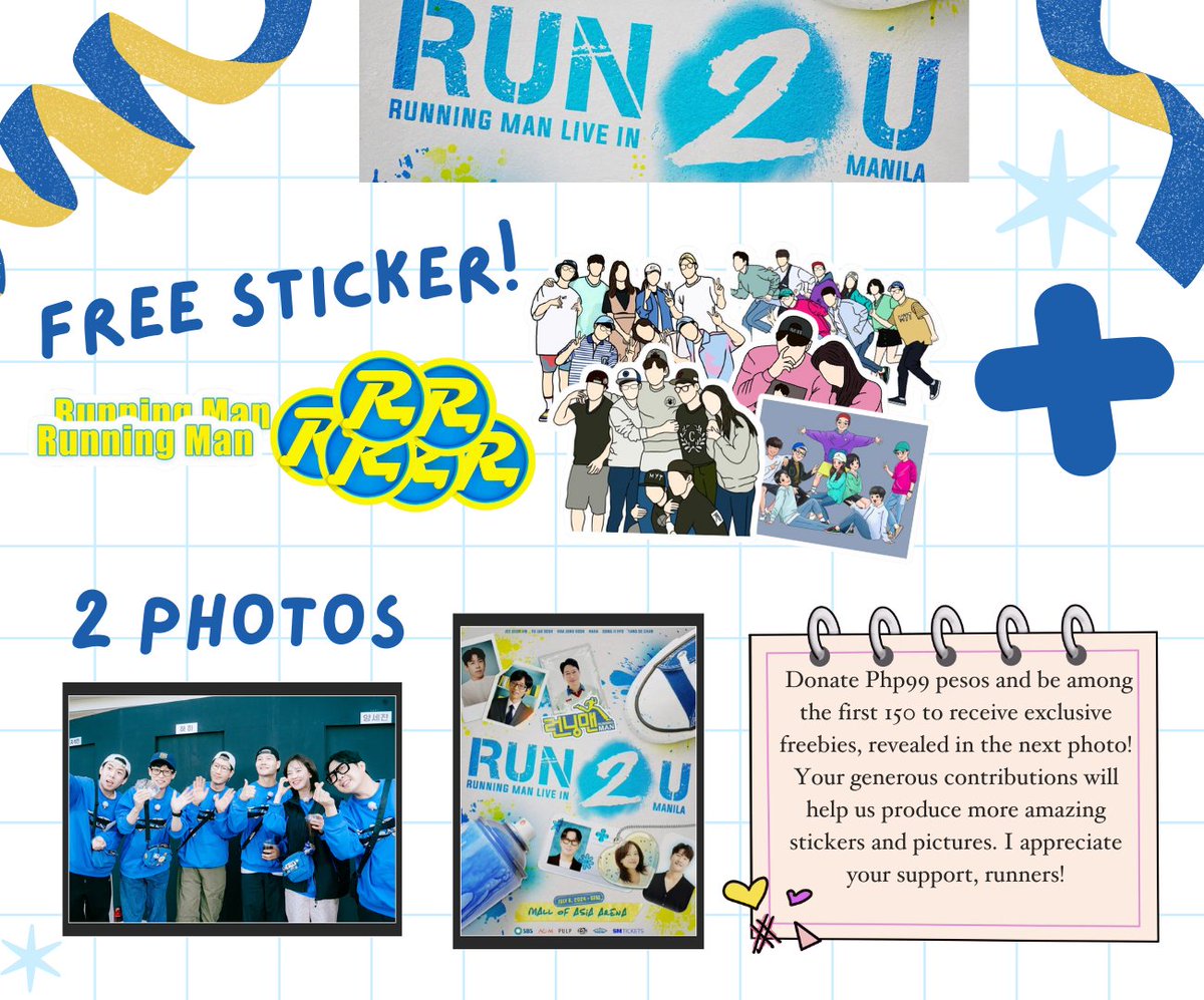 i_am_camiee's tweet photo. Annyeong, PH Runners! Get these free stickers and photos on RUN 2 U Concert!

How to claim? - like and rt this post and show proof on D-day 
Strictly 1:1 
Time and location  - TBA (bookmark this tweet/follow me for additional updates)

#RUN2UinMANILA #RUNNINGMANinMANILA2024 https://t.co/SY1ZcgLr0G