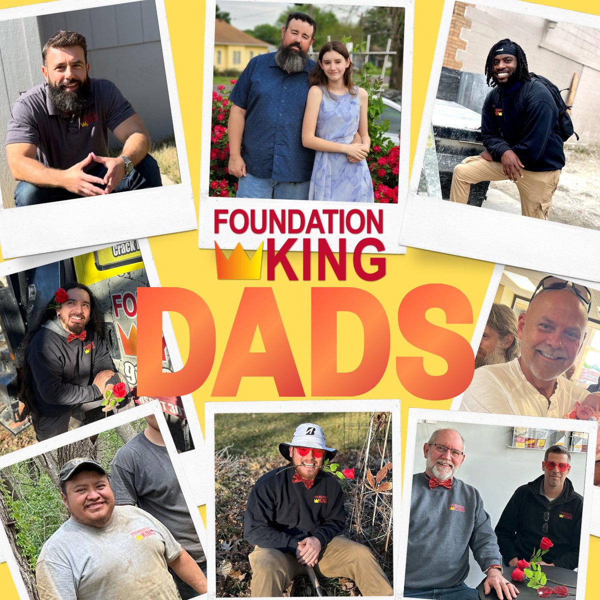 FoundationKing's tweet photo. 👔 Happy Father’s Day to all the incredible dads out there! We'd especially like to shoutout all the awesome, hardworking dads of Foundation King! 💪We appreciate how hard you all work for us &amp; to provide for your families! We hope your day is blessed! 💕 https://t.co/sIngMesD0N