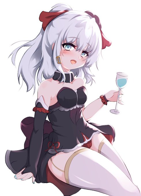 ドレス響ちゃん 背景なし #艦これイラスト 