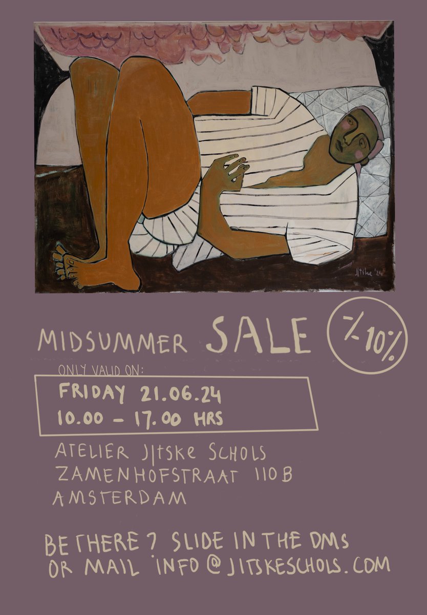 Midsummer Sale on June 21st in my studio. All works at 10% off. Sign-up: jitskeschols.com/midsummer-sale/