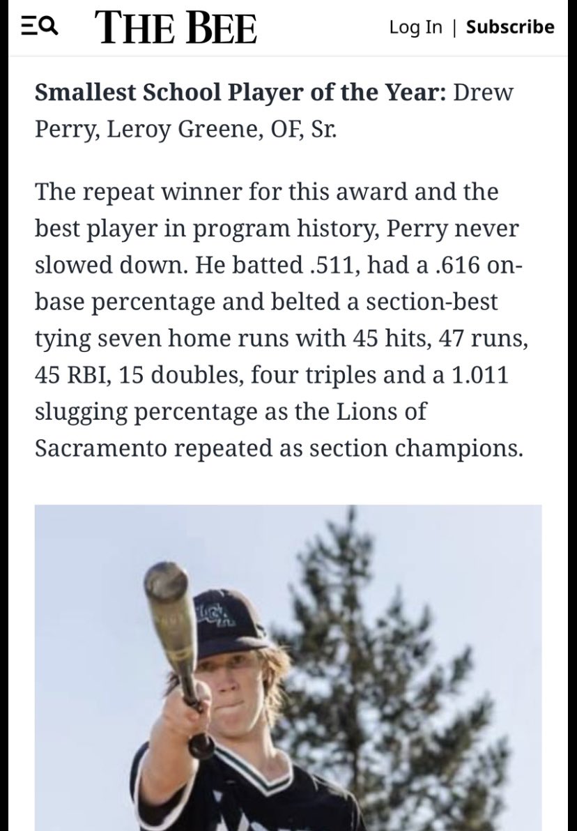 Honored to be recognized by the <a href="/sacbee_news/">The Sacramento Bee</a> <a href="/SacBee_JoeD/">Joe Davidson</a> as repeat winner of a POY award in the Sacramento area. Lots of great players listed here! <a href="/sacmetroal/">Sac Metro Athletic League</a> <a href="/LGA_Athletics/">Leroy Greene Athletics</a> <a href="/AthleticsNusd/">Natomas Unified District Athletics</a>