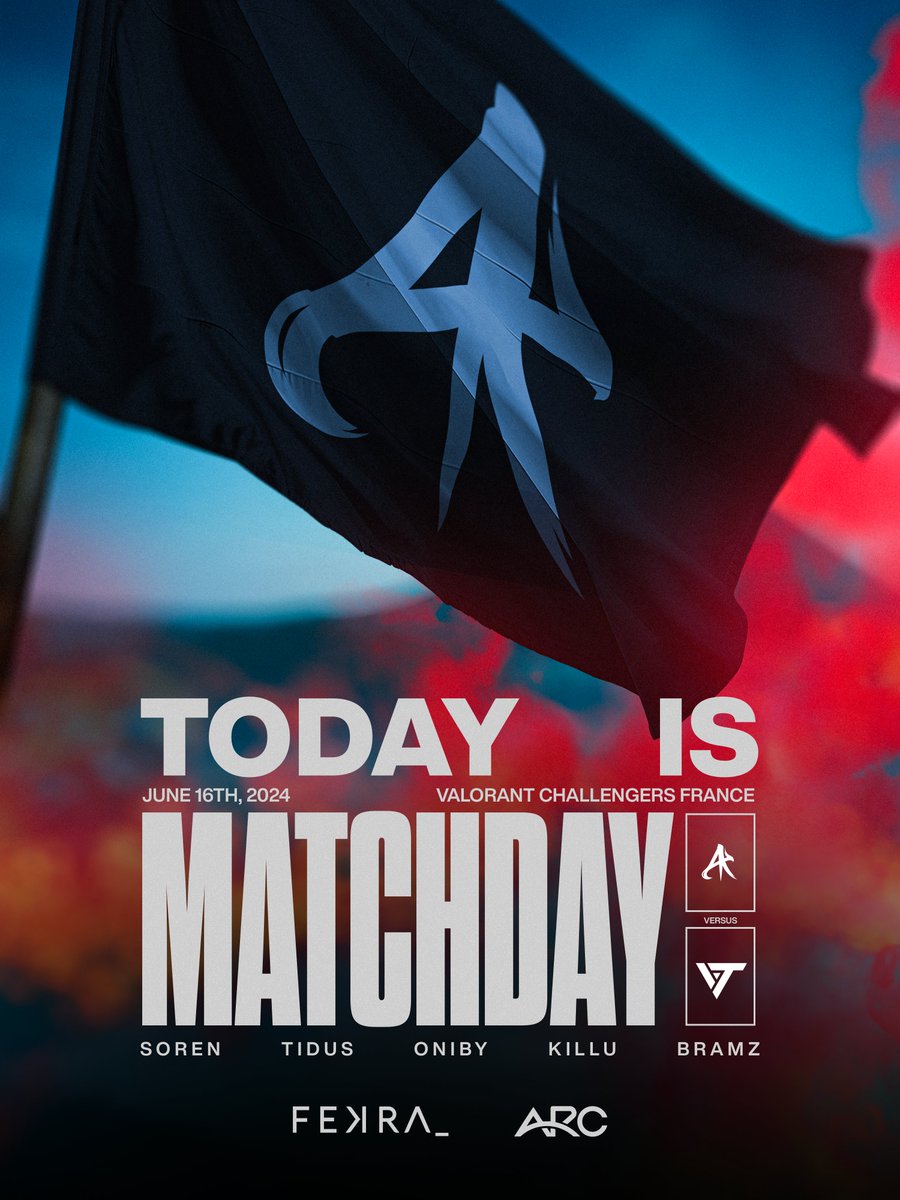 Akroma (@teamakroma) on Twitter photo ⚪ CHALLENGERS FRANCE SPLIT 2 2024 - 𝒟𝒜𝒴 4
Il est temps pour nous de déployer notre drapeau et d'inverser la tendance dans la ligue 👊
🆚 <a href="/ValiantOfficiel/">Team Valiant</a>
▶️ twitch.tv/valorant_fr à 18:00
#AKRFIGHTING ⚪ CHALLENGERS FRANCE SPLIT 2 2024 - 𝒟𝒜𝒴 4
Il est temps pour nous de déployer notre drapeau et d'inverser la tendance dans la ligue 👊
🆚 <a href="/ValiantOfficiel/">Team Valiant</a>
▶️ twitch.tv/valorant_fr à 18:00
#AKRFIGHTING