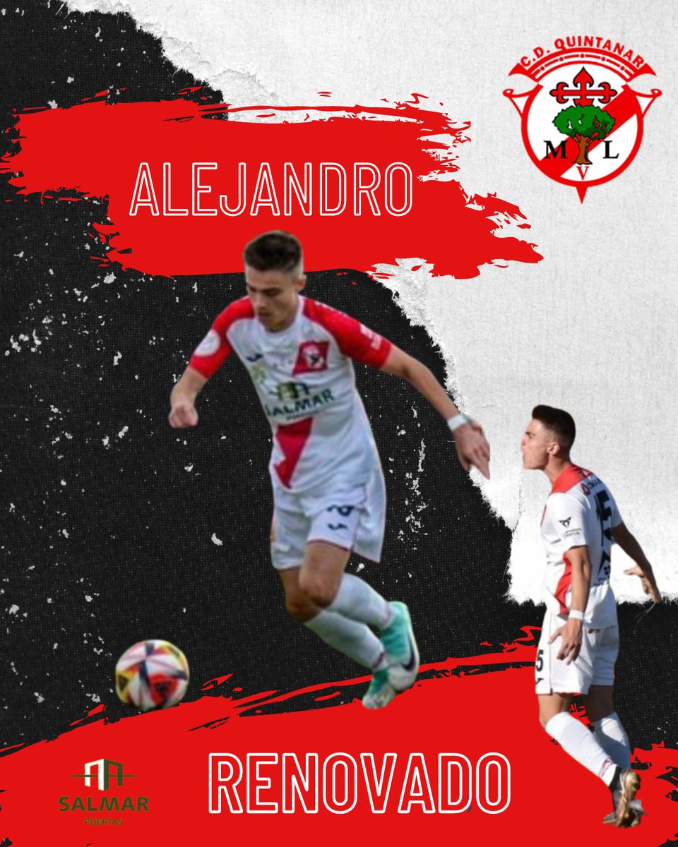 CDQuintanar1's tweet photo. Renovación 🤝 

Álex hombre de la casa , nuestro correcaminos de la banda derecha, continuará defendiendo nuestros colores. 💪

Seguiremos disfrutando de tus  carreras por la banda 💨

#vamosquintanar⚪️🔴 https://t.co/9Q5JrRUh5H