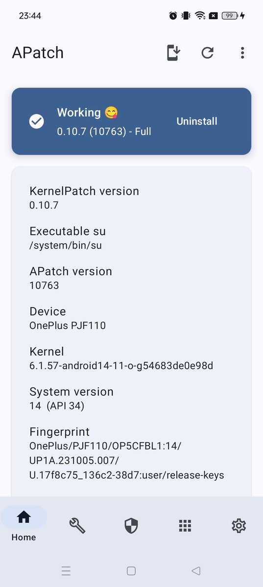08_YZF_R1's tweet image. APatch普通に適用出来るようになってますな

#APatch #OnePlus #Ace3V #PJF110 #ColorOS14
