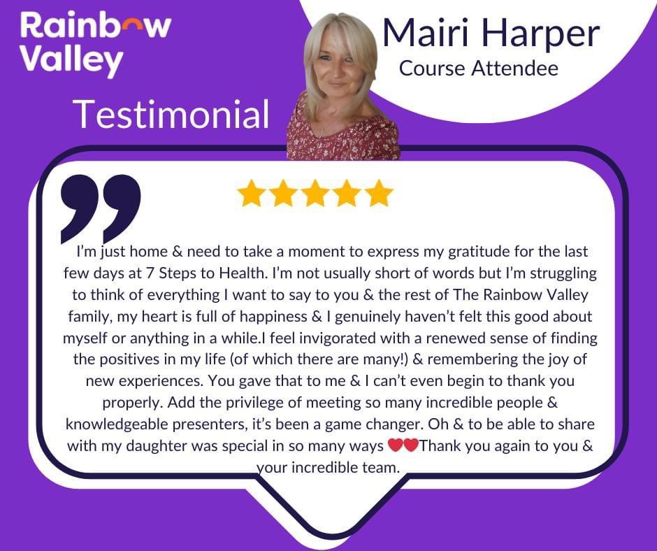 One of our key values is empowerment. Mairi sent us this message after her experience at Rainbow Valley.