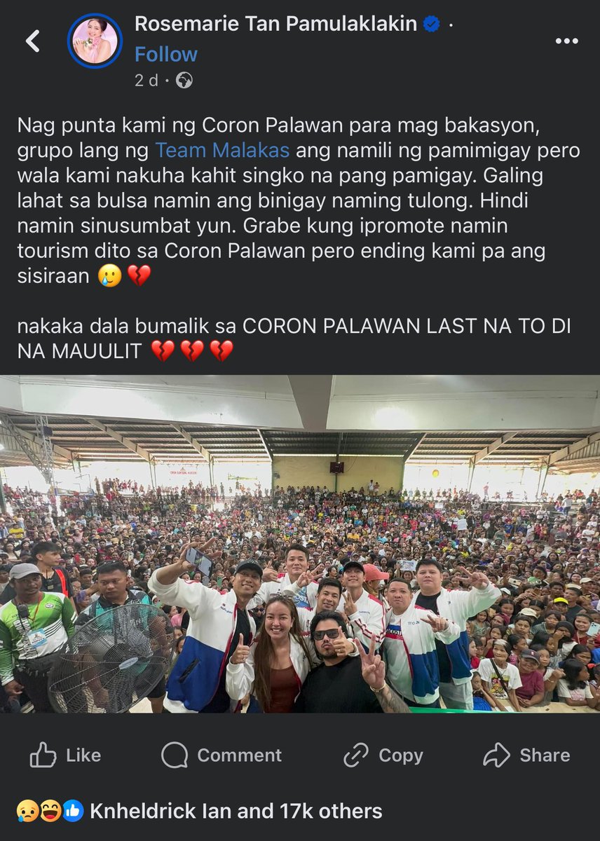 MessMinchin3's tweet photo. Nagstart na si te manghingi ng sympathy. Hahaha “grabe kung ipromote namin tourism dito sa Coron…..”. Coron doesnt need you. You need Coron for content. https://t.co/4iL8ITE6oo