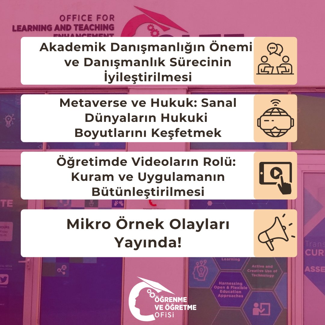 Öğrencilerimizle ve sizlerle olan etkileşimlerimizden yola çıkarak, öğrenme-öğretme süreçlerinde yaşanan zorlukların giderilmesine ilişkin mikro ve makro düzeyde örnek olaylar üzerine çalışıyoruz. Yeni yayınladığımız mikro örnek olaylara web sitemizden ulaşabilirsiniz.