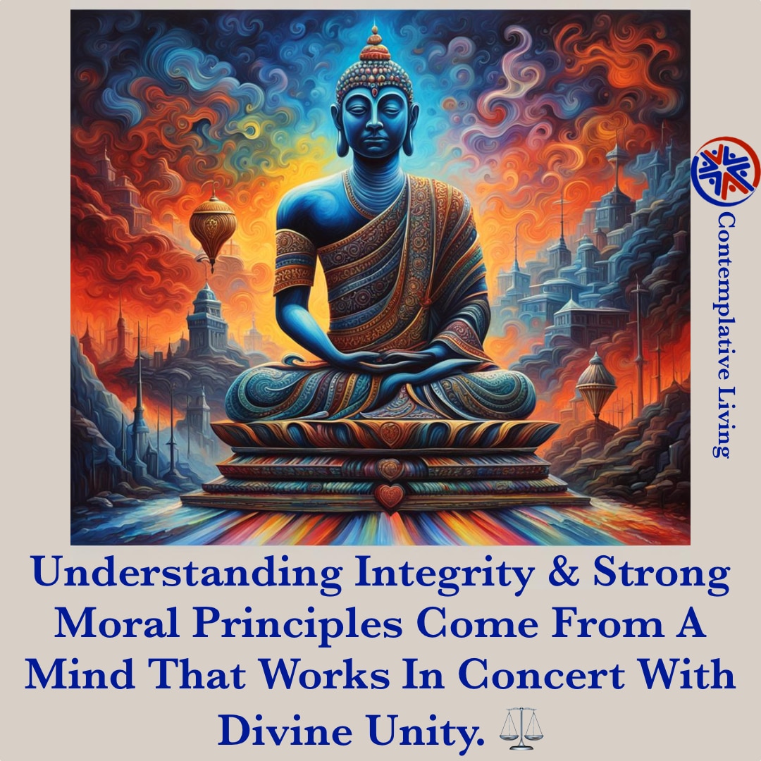 DharmaTalks's tweet photo. Understanding integrity and strong moral principles come from a mind that works in concert with Divine Unity. ⚖️ #integrity #unity #contemplativeliving https://t.co/Qk3xiu02Wo