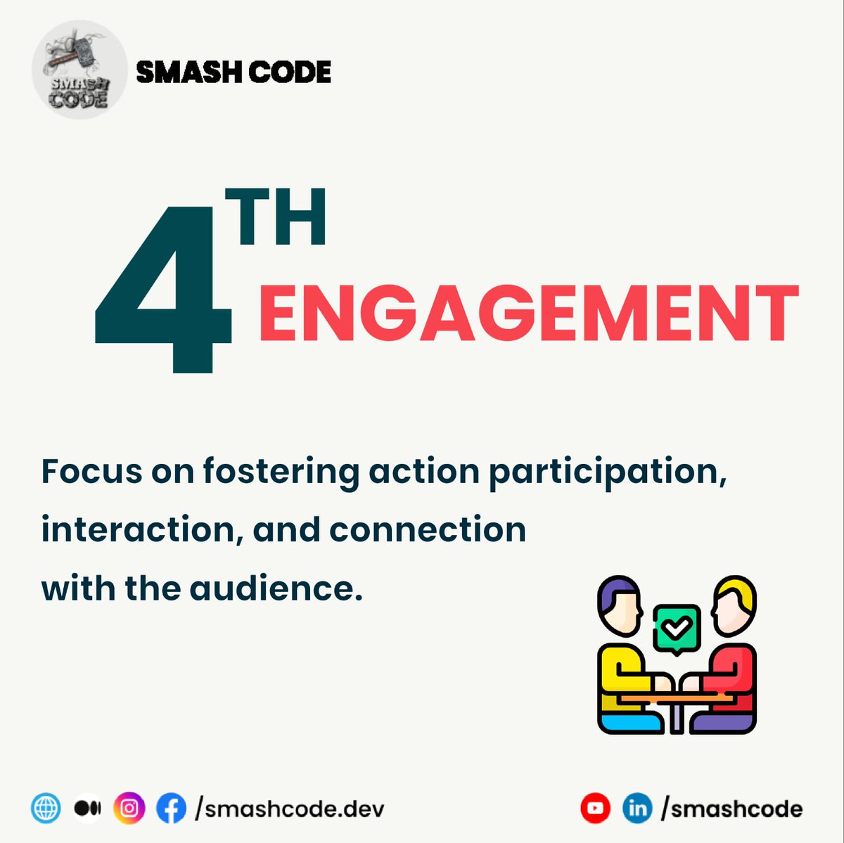 Smashcodedev's tweet image. ENGAGEMENT IN CONTENT CREATION 👩🏻💻 🌐 ✨
#smashcode #smashcodedev #letsconnect #ads #campaings #adcampaings #SmashCode #WebDevelopment #WebDesign #digital #marketing #creativity #CodingCommunity #TechEducation #CodeLearning #DeveloperLife #socialmedia
Follow for more 🚀 ✨