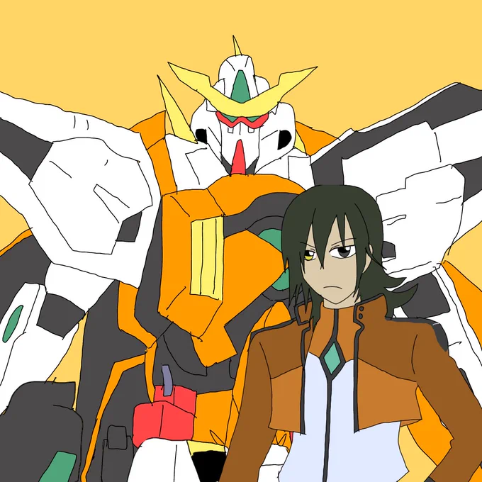 #ロボの前にキャラがいる絵 今年描いたガンダム(ガンダム00)