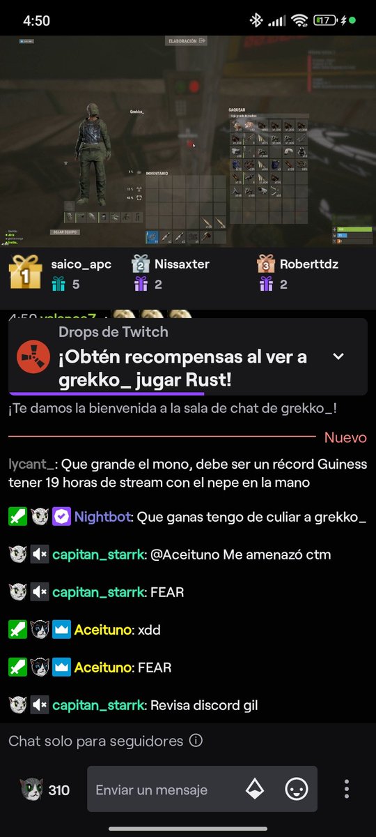 danielcruz_ch's tweet photo. @GradyWhitee Justo dicen que se van a hacer el raid (4:49)y su mood al minuto le dice que mire el discord (4:51) https://t.co/AhaLaAfBhK