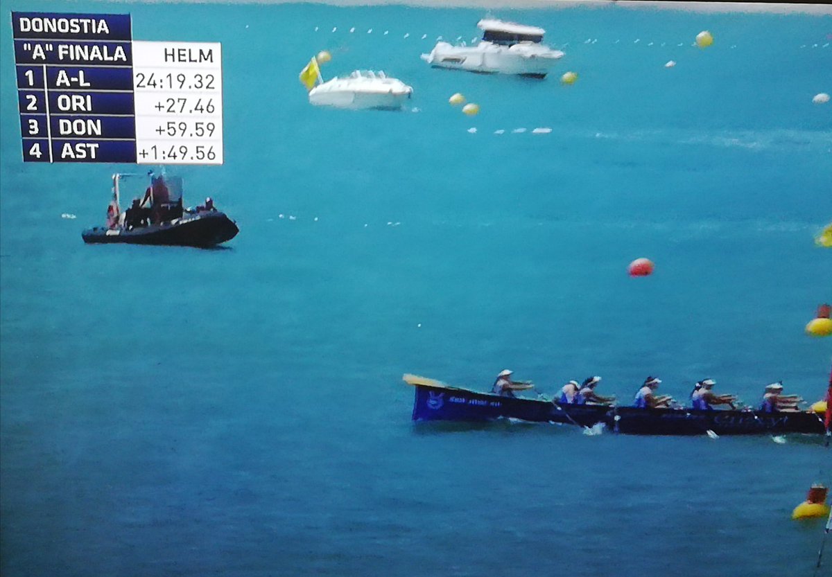 Triunfo de <a href="/DLagunak/">Donostia Arraun Lagunak</a> en el Campeonato de España de Traineras en categoría femenina. Segunda <a href="/CRO_OrioAE/">Orio AE</a>, tercera <a href="/donostiarragara/">Donostiarra Arraun Elkartea</a> y cuarta Astillero.