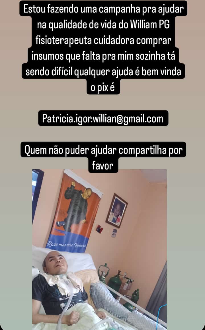 Quem puder ajudar nossa colega Paty com seu filho William, agradecemos ⚘️🙏🙏 tá  difícil  pra ela sozinha essa grande luta!