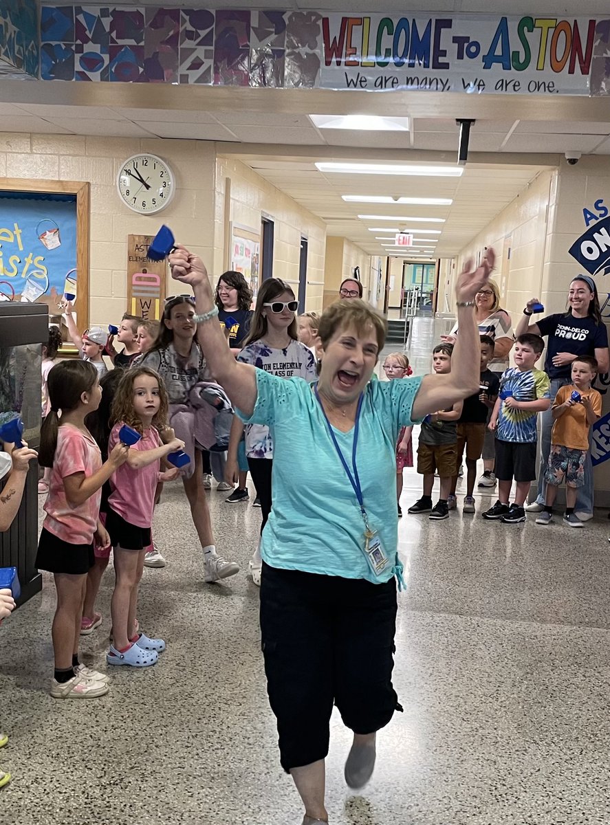 Its official! Mrs. Murphy, secretary at Aston for years, is retiring over the summer! Grand clap out with the fifth graders!!! She will be missed!  #penndelcoproud