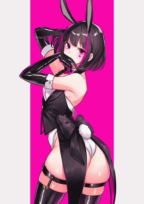 バニー服を着てるサイコバニー先輩は何度描いてもいい #絵しぼり 