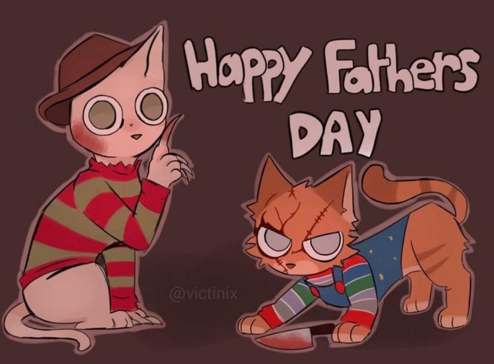 HorrorCon2013's tweet image. Happy Fathers Day! Freddy and Chucky cat art by my son. 
@RealDonMancini @JenniferTilly @ChuckyIsReal @RobertBEnglund