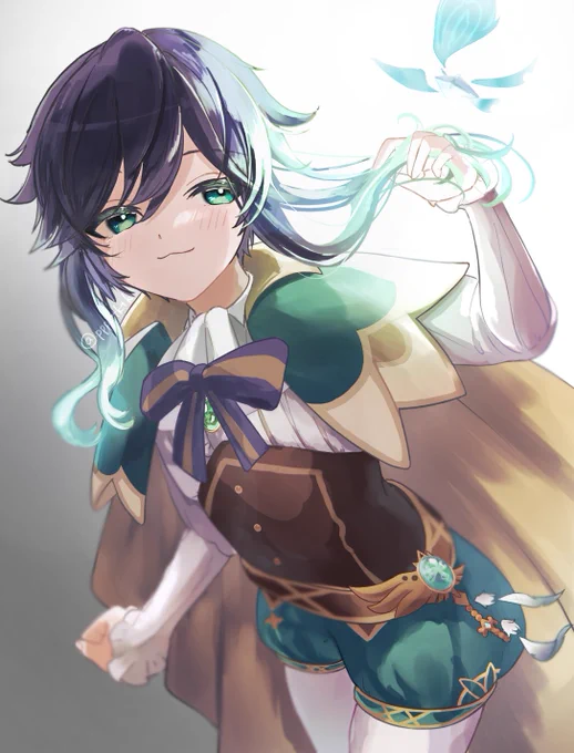 多分原神で1番描いてたと思う! お誕生日おめでとう〜 #ウェンティ生誕祭