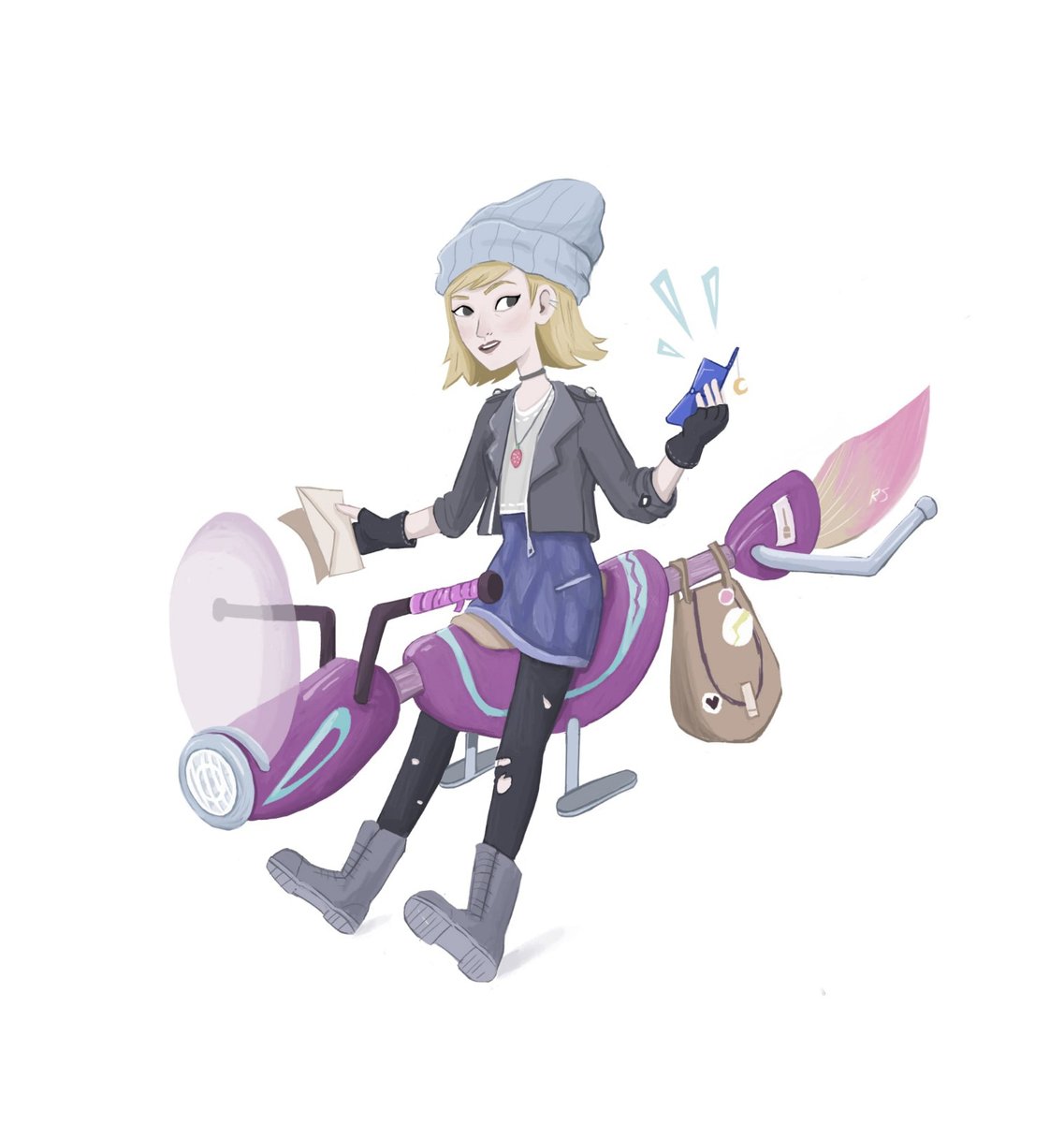 Drew some fan art for <a href="/ElectricSaint_/">CRESCENT COUNTY 🧹</a> s upcoming game Crescent County, because I am excite #crescentcounty #motorbroom 🧹✨