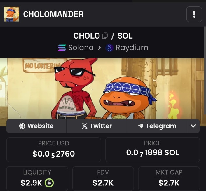 CHOLOMANDER ON SOL CTO tweet media