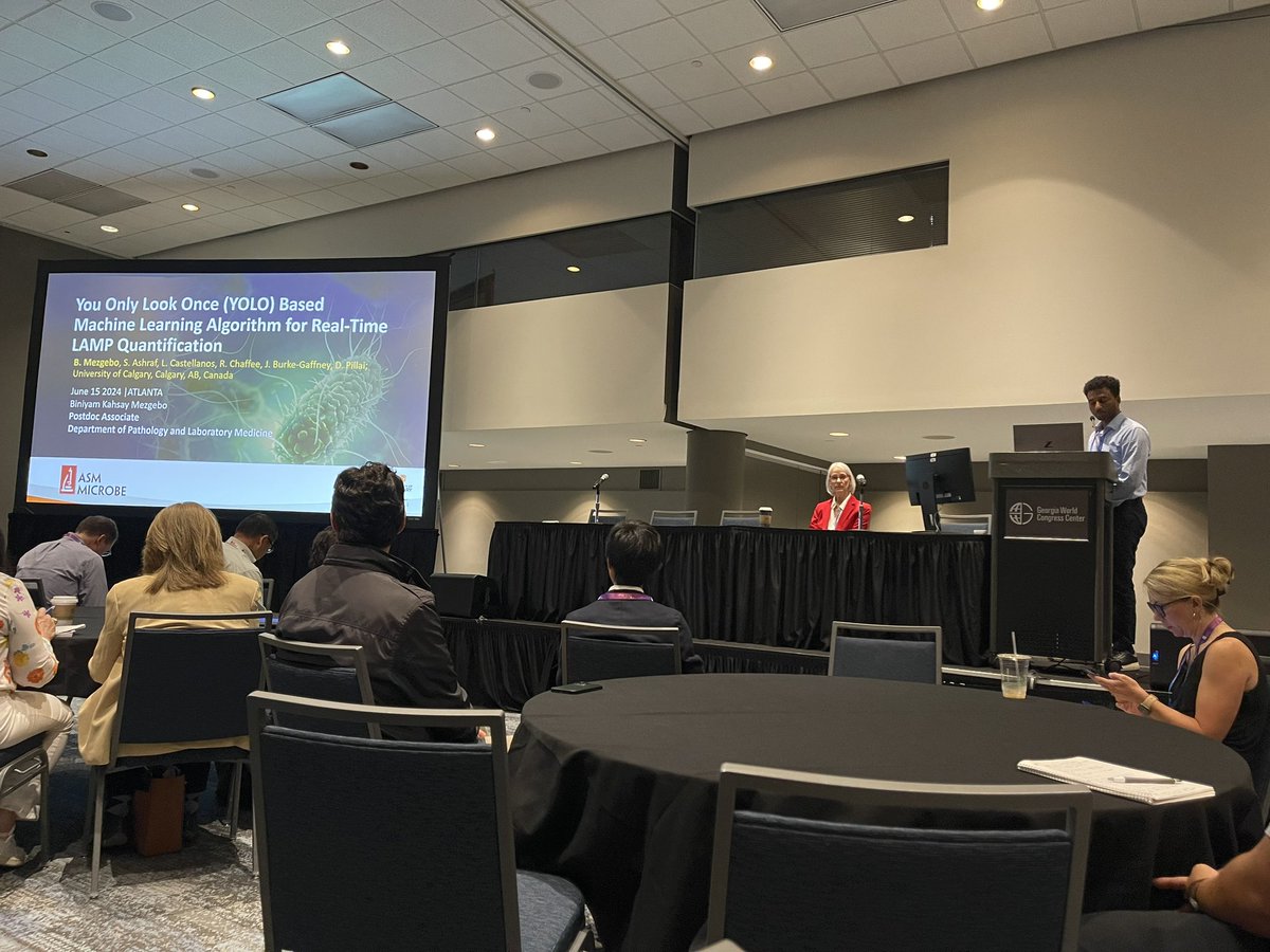 LabPillai's tweet image. Postdoc Biniyam Mezgebo presenting on YOLO (You Only Look Once) a machine learning algorithm for LAMP POCT