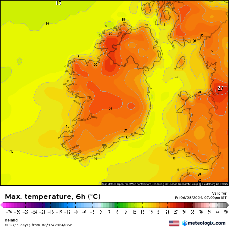 DonegalWeatherC's tweet photo. 🌡️There some good signals coming in as we head towards the last week of June with much warmer conditions with temperatures rising into the mid 20s

For more 👉 https://t.co/ZNWh5hskLN

#ireland #weather #meteorology #warm https://t.co/A1NupRtkCi