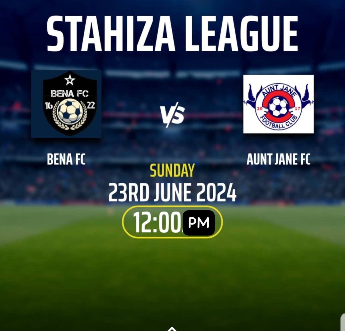 benafc16's tweet photo. 🎯Fixture out. Let us get ready for the matchday against Aunt Jane Fc #stahizaLeague
#stahizaleagueseason1 https://t.co/BwXmfnBnNH