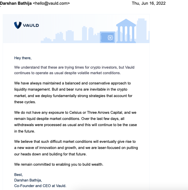 Vauld Creditors tweet media