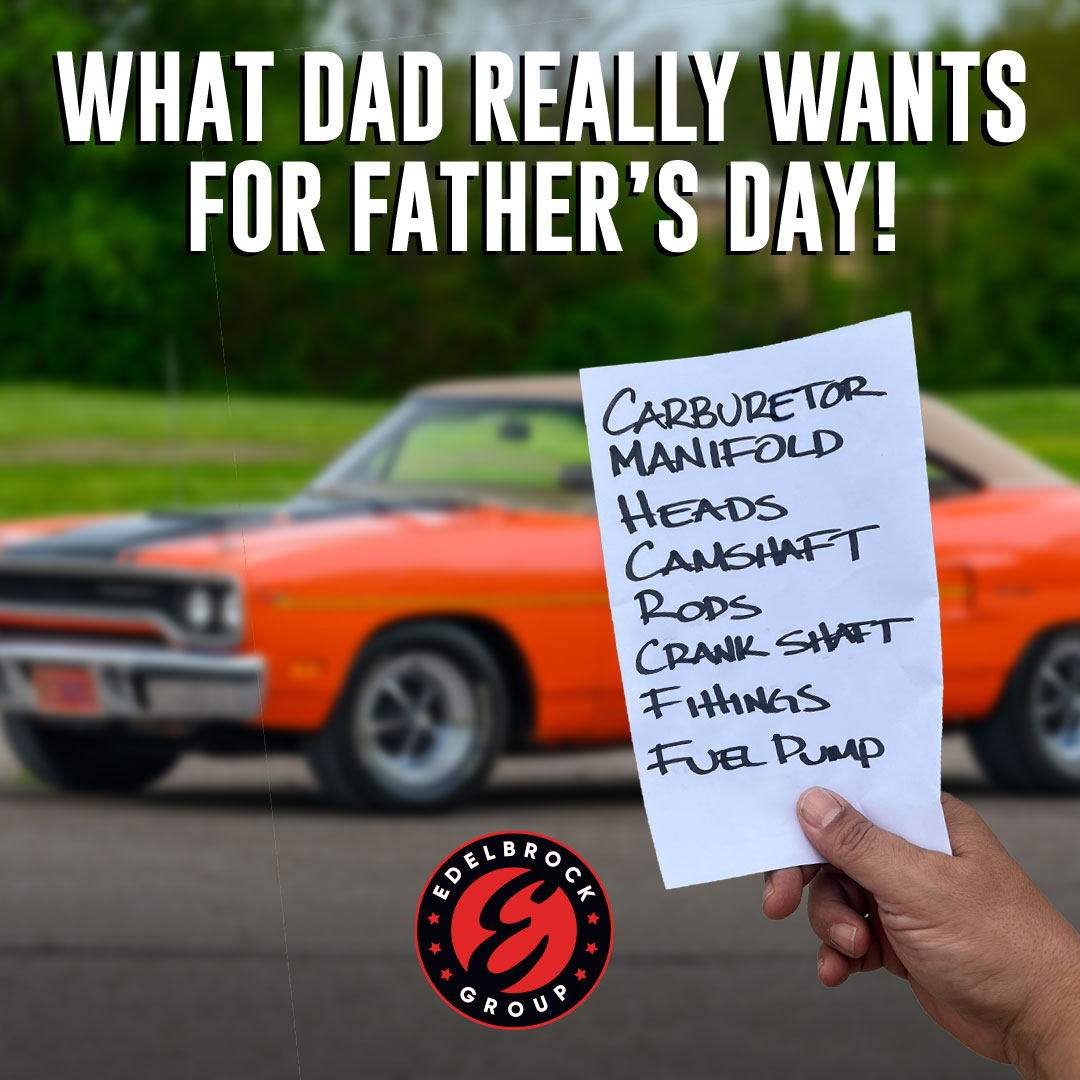 EdelbrockGroup's tweet photo. Wishing a Happy Father's Day to all the incredible dads! Still need a gift? There's time to find the perfect one and make your dad feel extra special today!!
#edelbrockperformance #compcams #cams #camshaft #noCOMPromise #fasttechnology #tci #tciautomotive #lunati #lunatipower https://t.co/kv72VZCeTd
