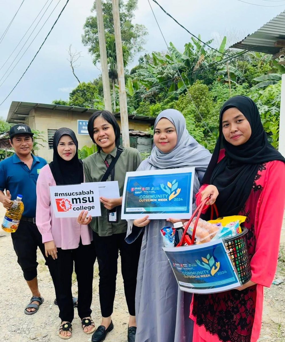 MSUCSabah's tweet photo. Community Outreach Week 2024 is a program organized by MSU to help the urban poor in Malaysia which aligned with the goals stated in Sustainable Development Goals (SDG)
Together we can make a difference.
#msucollegesabah
#communityoutreachweek
#MSU https://t.co/Ev6tSMSGE9