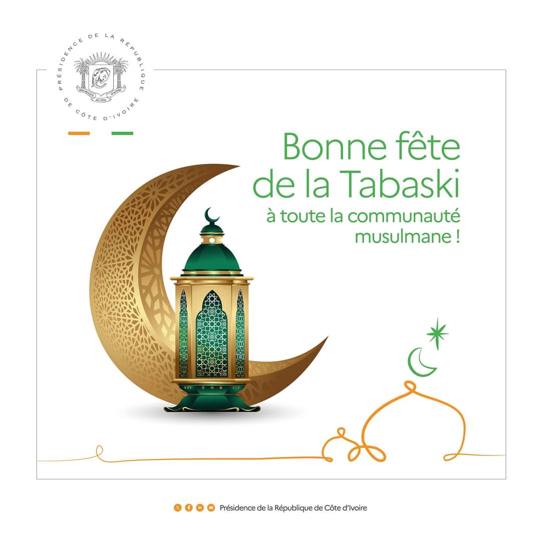 La célébration de l'Aïd El Kebir ou la Tabaski, est une occasion de saluer la communauté islamique nationale pour leur apport inestimable à la construction de la paix et la cohésion dans notre pays. 
Bonne fête à tous dans la communion familiale et la fraternité.
#Tabaski2024