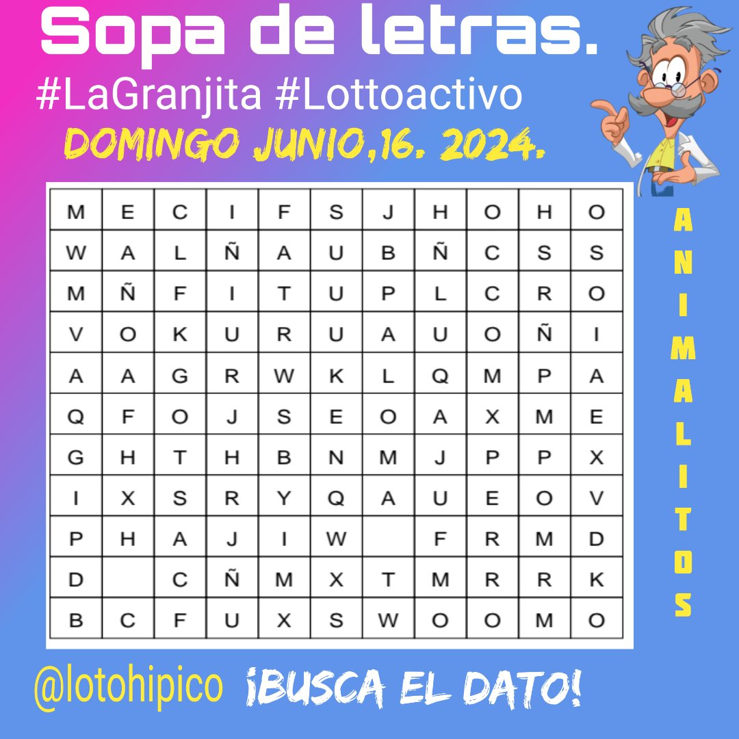 lotohipico's tweet photo. Regalitosss... 👏😜
#SOPADELETRASANIMALITOS
#ANIMALITOS #LOTTOACTIVO
#LAGRANJITA #Loterias #Venezuela
#DOMINGO JUNIO,16. 2024.
Suscripciones. Dos (2) super fijos
04122747506.📲
Whatsapp.
Síguenos canal YouTube
Loto Hípico.
Agradezco dar un retweet https://t.co/wYThqrq6gm