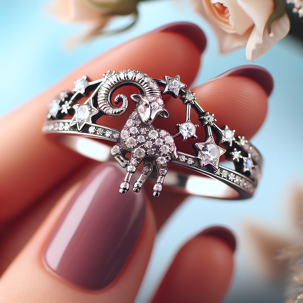 customizzy_com's tweet image. Twelve Zodiac Diamond Rings - Goat