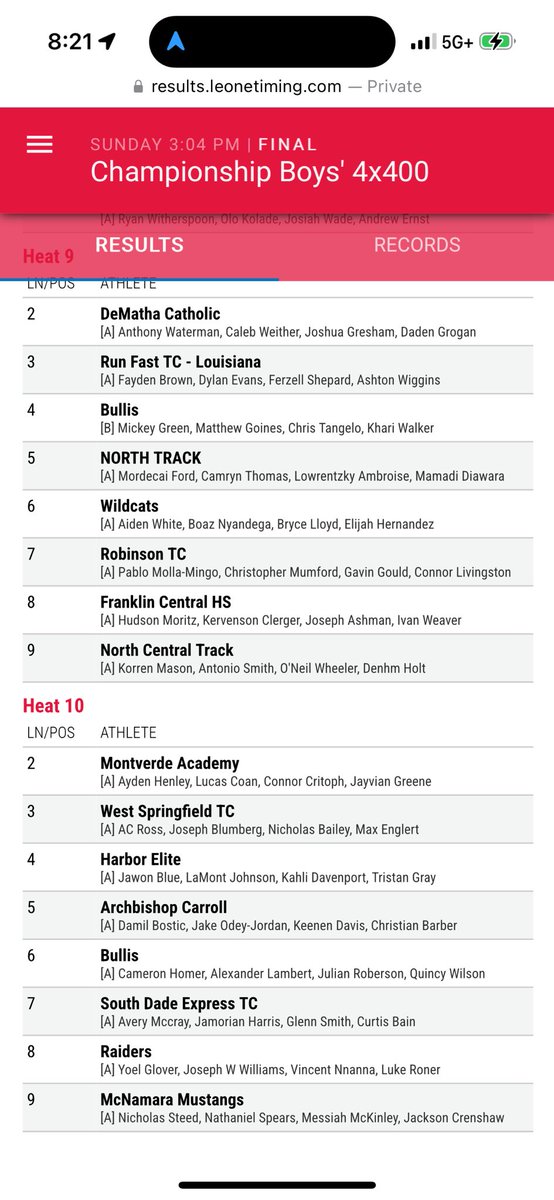 AHSTrackField's tweet image. Final race around the track together — finish strong! 

The 4x400m relay boys—Luke Roner (Jr), Yoel Glover (Sr), Vincent Nnanna (Jr), &amp;amp; Joseph Williams (Jr)—will race in Heat 10 at New Balance Nationals @ 3:04 PM today!
