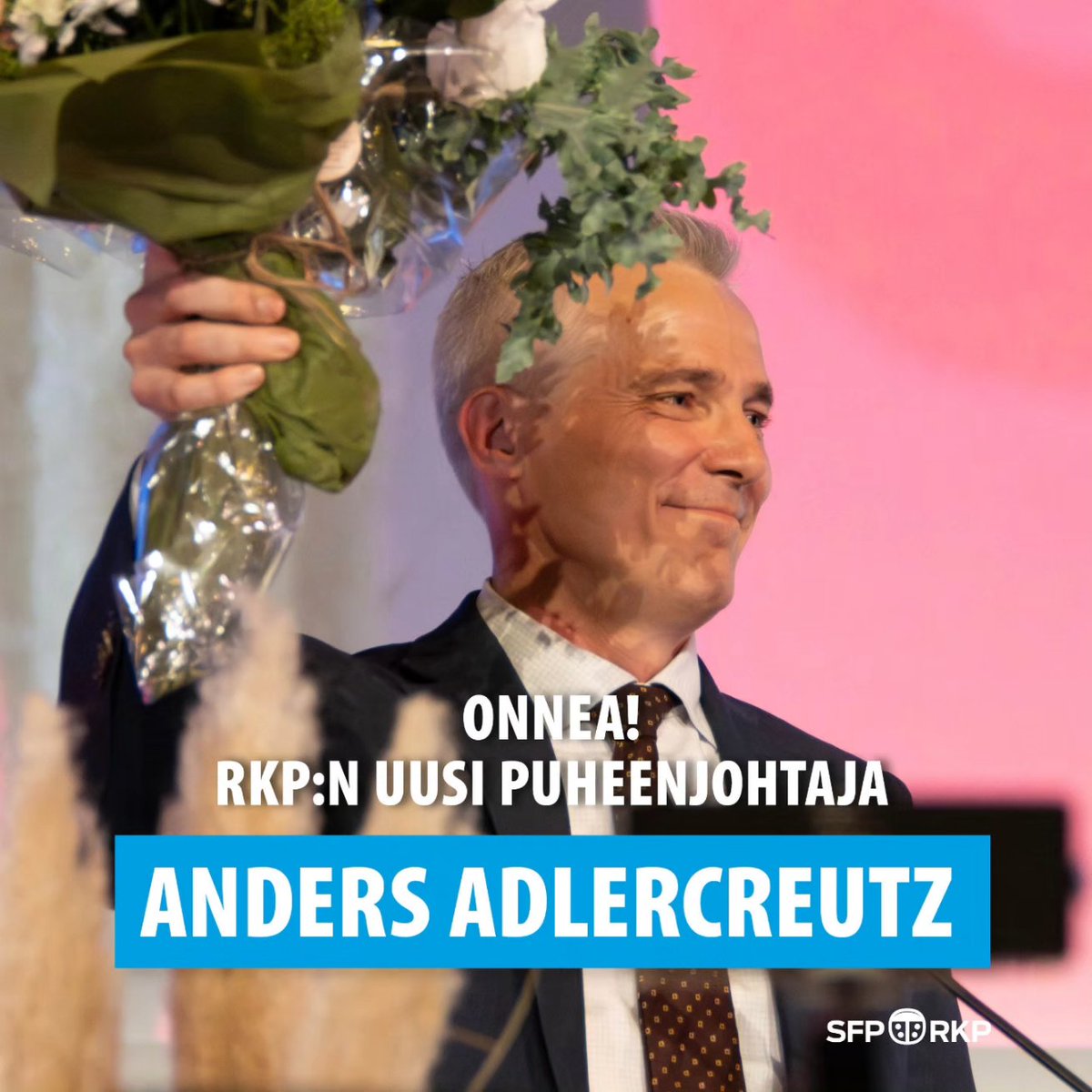 Onnea RKP:n uudelle puheenjohtajalle Anders Adlercreutz.

<a href="/adleande/">Anders Adlercreutz</a> #lähelläsinua