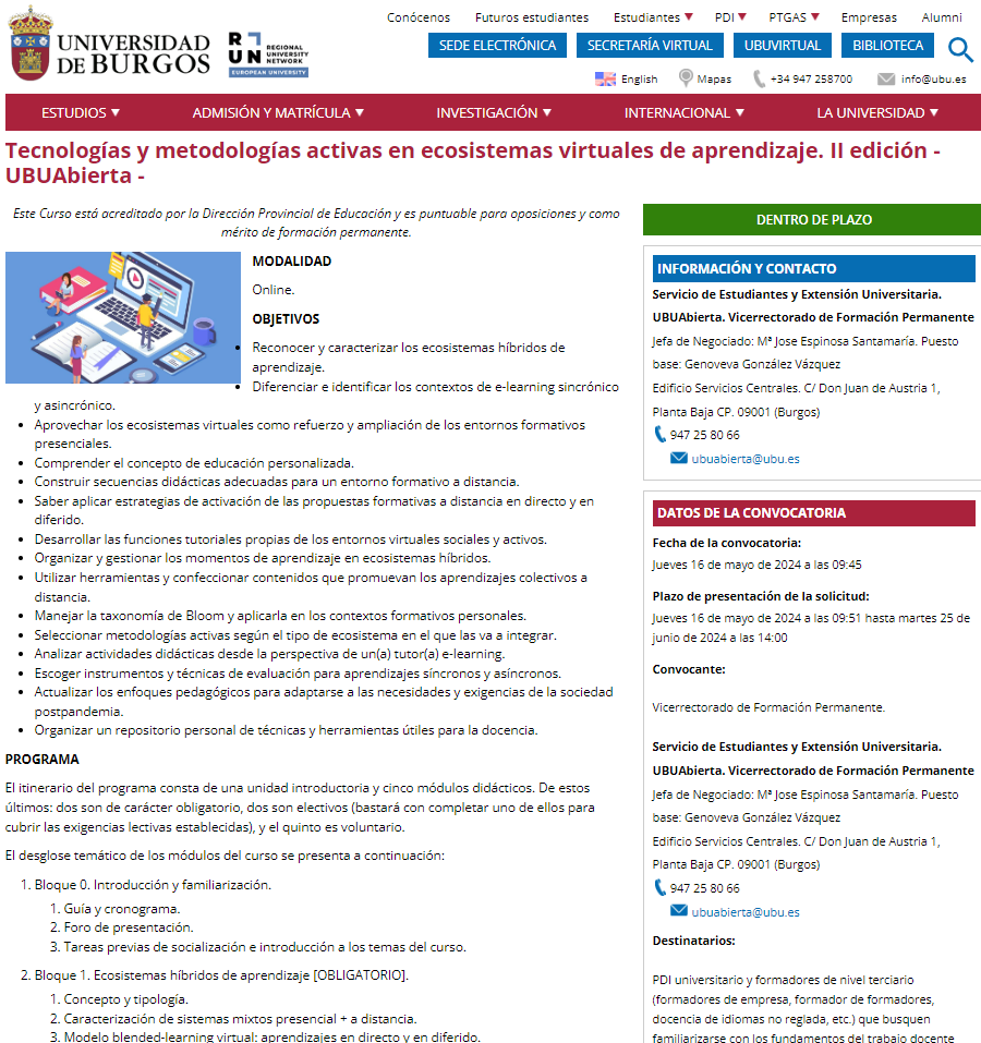 ediazsan's tweet photo. Curso "online" tutorizado: https://t.co/JBEJKgZxdA

Tecnologías y metodologías activas en ecosistemas virtuales de aprendizaje

@MaterBilingues @jaume_vila @SanAdrianBHI @AlejandroMndezC @tallerhistoria2 @OscarMontero04 @la_imaginadora @Nuria1253 @mclusan @fjbalsera @peeerfecto https://t.co/t5PcMToDII