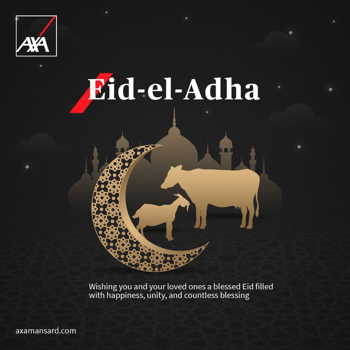 AXAMansard's tweet photo. Eid Mubarak from all of us at AXA Mansard. Wishing you a joyous and peaceful celebration! 💙

#EidAlAdha #AXAMansard #KnowYouCan https://t.co/uyn5phA37G