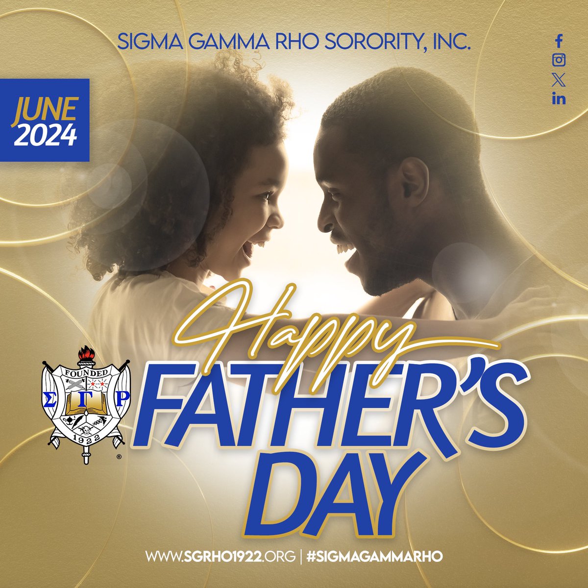 Happy Father’s Day from the Greater Women of Sigma Gamma Rho Sorority,Incorporated 💙💛 We salute you for the greater impact that you make in the world ! 

#SigmaGammaRho #GreaterWomenGreaterWorld #FathersDay