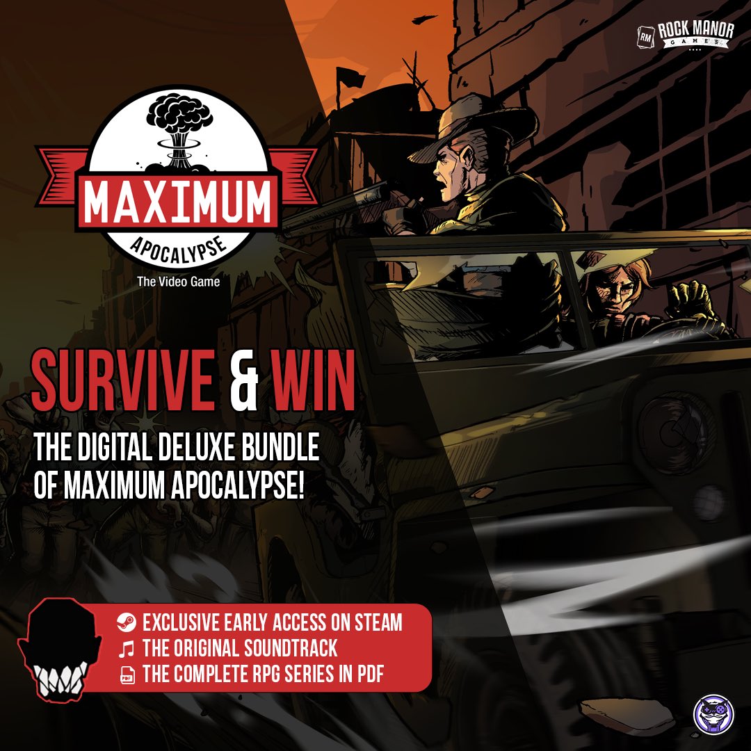 megacatstudios's tweet photo. 🚨 Ready for the ultimate survival challenge? Enter the #MaximumApocalypse: The Video Game #giveaway and win a Digital Deluxe Bundle! Experience the thrill of Rock Manor Games’ tabletop cooperative roguelike adventure now in digital form! 💥
Join now: https://t.co/sgtt0QqenQ https://t.co/vq7VMEyYYV