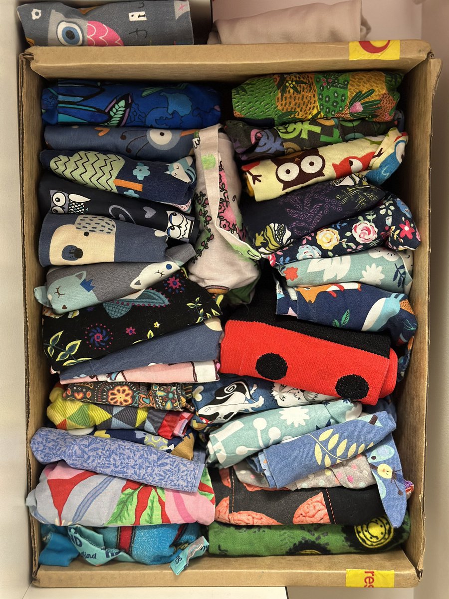 Organised my surgical scrub hats today between emergency cases. The thing that feels special is that almost all of these were gifts. Grateful to the beautiful people who make this #neurosurgery #oncalllife work and sustain me in gratitude.