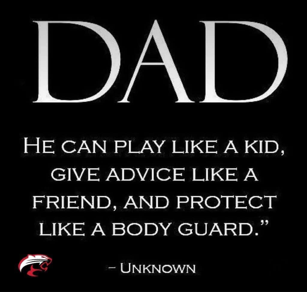 Dad (noun):
So many adjectives and descriptions come to mind! So many things you mean to us and do for us! So many things you have given and ways you have blessed us!

Bottomline we are so grateful for all our Cougar &amp; Cougarette Dads! We hope you have an amazing day!