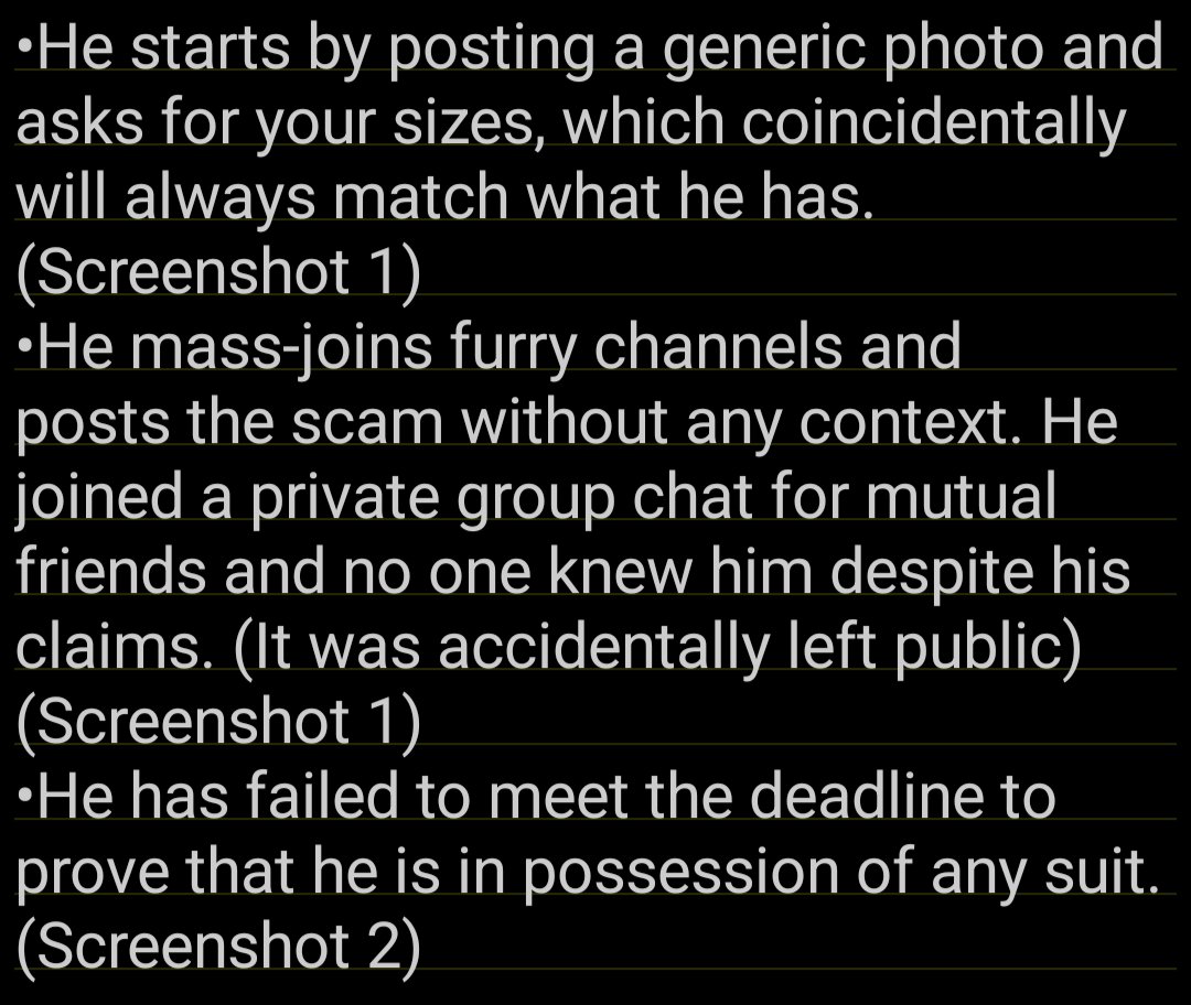 CoffeeToddy's tweet photo. SCAM AWARENESS: PLEASE SHARE 

The telegram user Laslkk "Klassen Dustin" is running a fursuit partial scam which appears to be Wisconsin based, but may be larger in scale.

#furry #furrycommision #fursuit https://t.co/WKxn9ALVvm