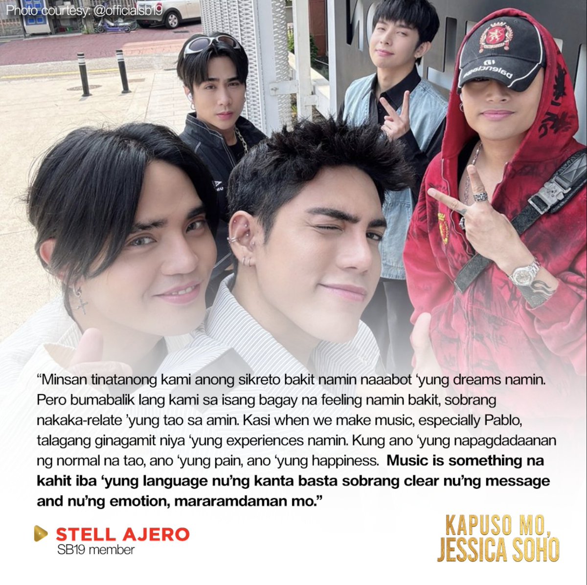 KM_Jessica_Soho's tweet photo. Wise words from our birthday boy, SB19’s Stell Ajero! 🫶🏼

#KMJS https://t.co/X8l3UtcACO