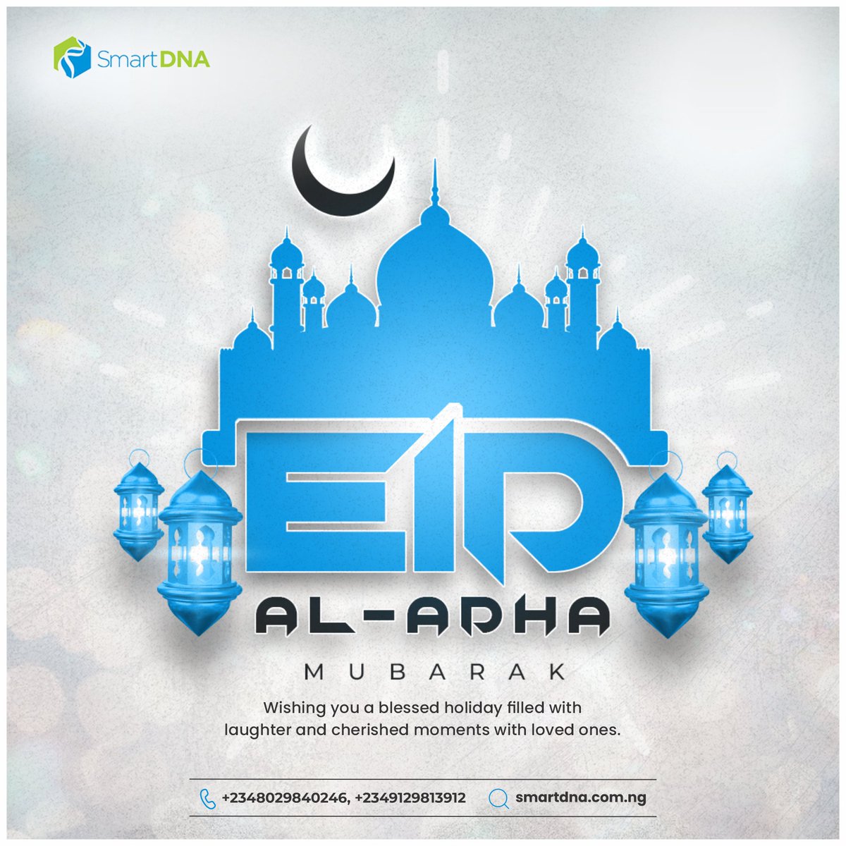 SmartDNAng's tweet photo. On this holy occasion of Eid-al-Adha, we wish you and your family peace, harmony, happiness, good health, and prosperity.
Happy Sallah from Smart DNA🤗
.
.
.
#eidaladha #sallah #sallah2024 #ileya #eid #muslimcelebration #smartdna https://t.co/KRXYS9JFQq