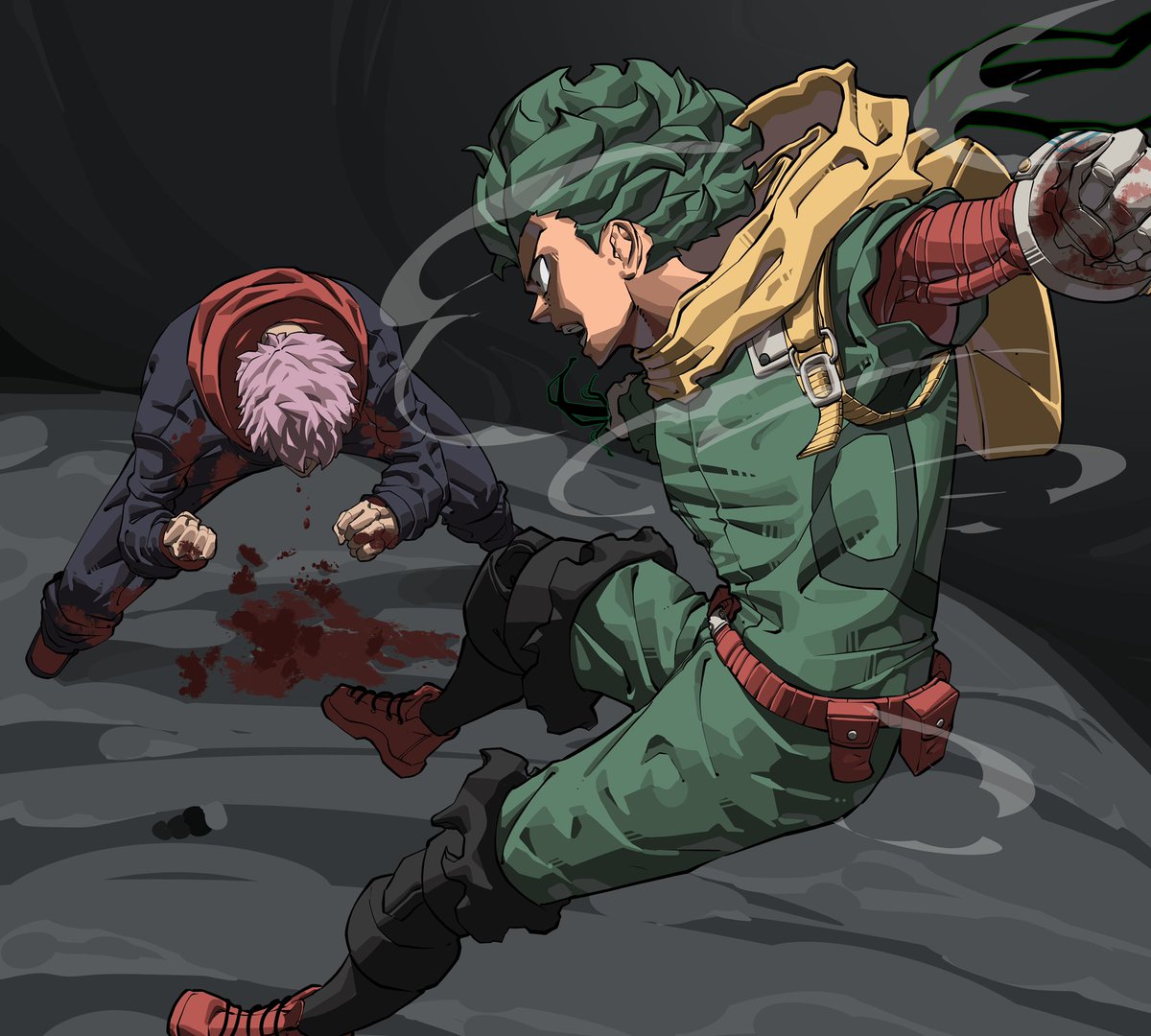 luluchiru's tweet image. yuji vs deku. realistically, who’s winning this fight?
